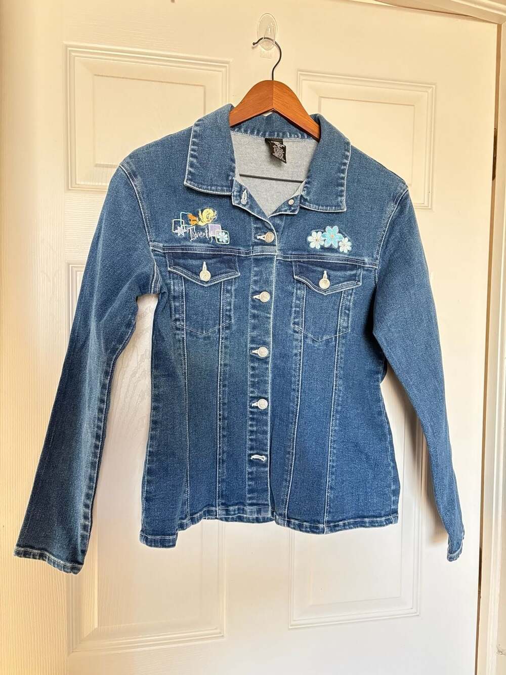 Looney Tunes Tweety Bird Embroidered Denim Jacket Blue